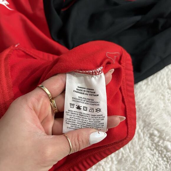 Nike Full Zip Red Black Large Logo Track Jacket Youth Sz L Sports Casual Wear - Picture 7 of 7